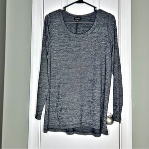 Jones New York Charcoal Marled Long Sleeve Soft Women's Top